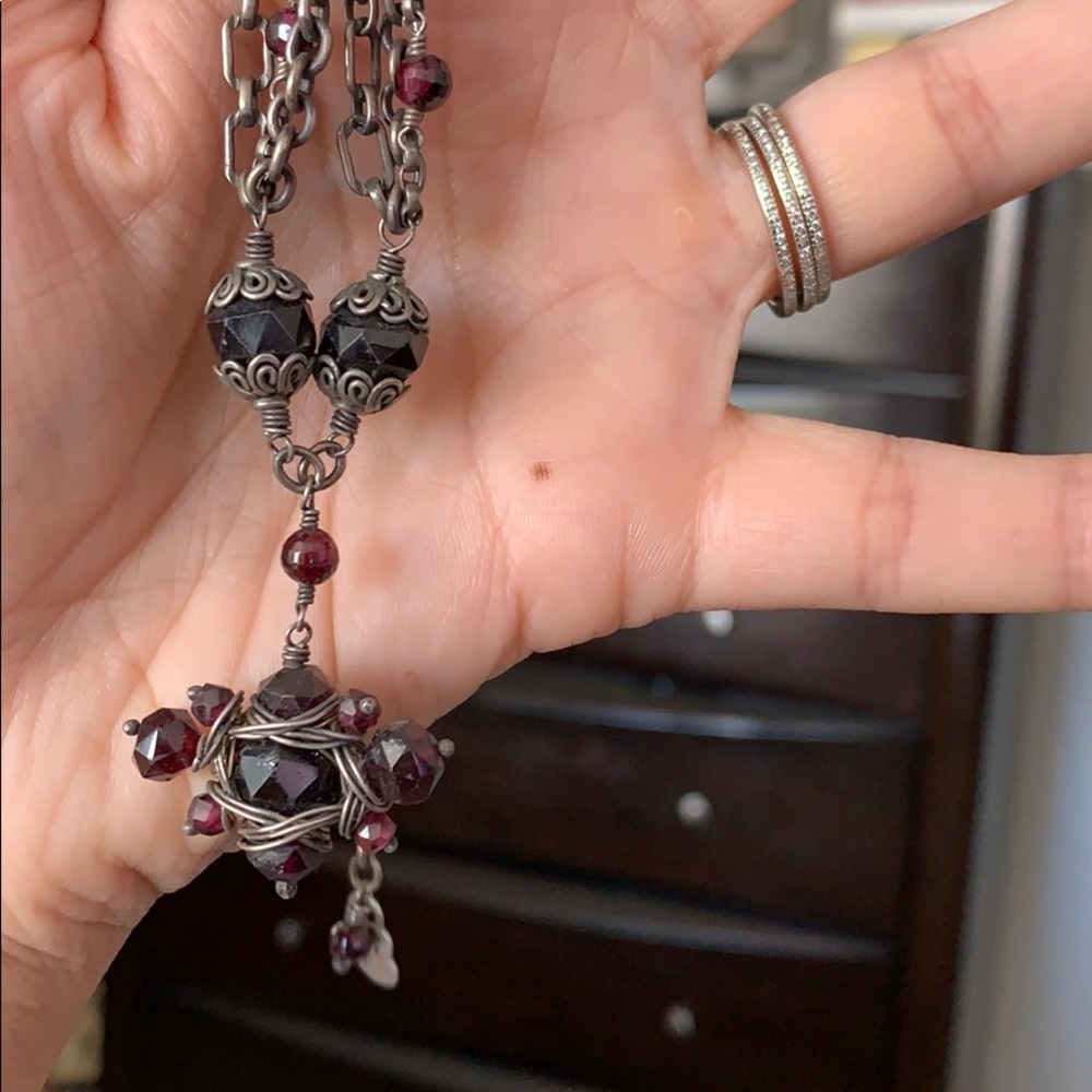 Lori Lori sterling sterling and garnet necklace